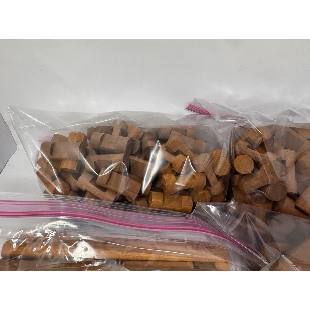 Vintage Lincoln Logs Wooden Building Pieces Lot ~290 Pieces Sorted Clean (C)